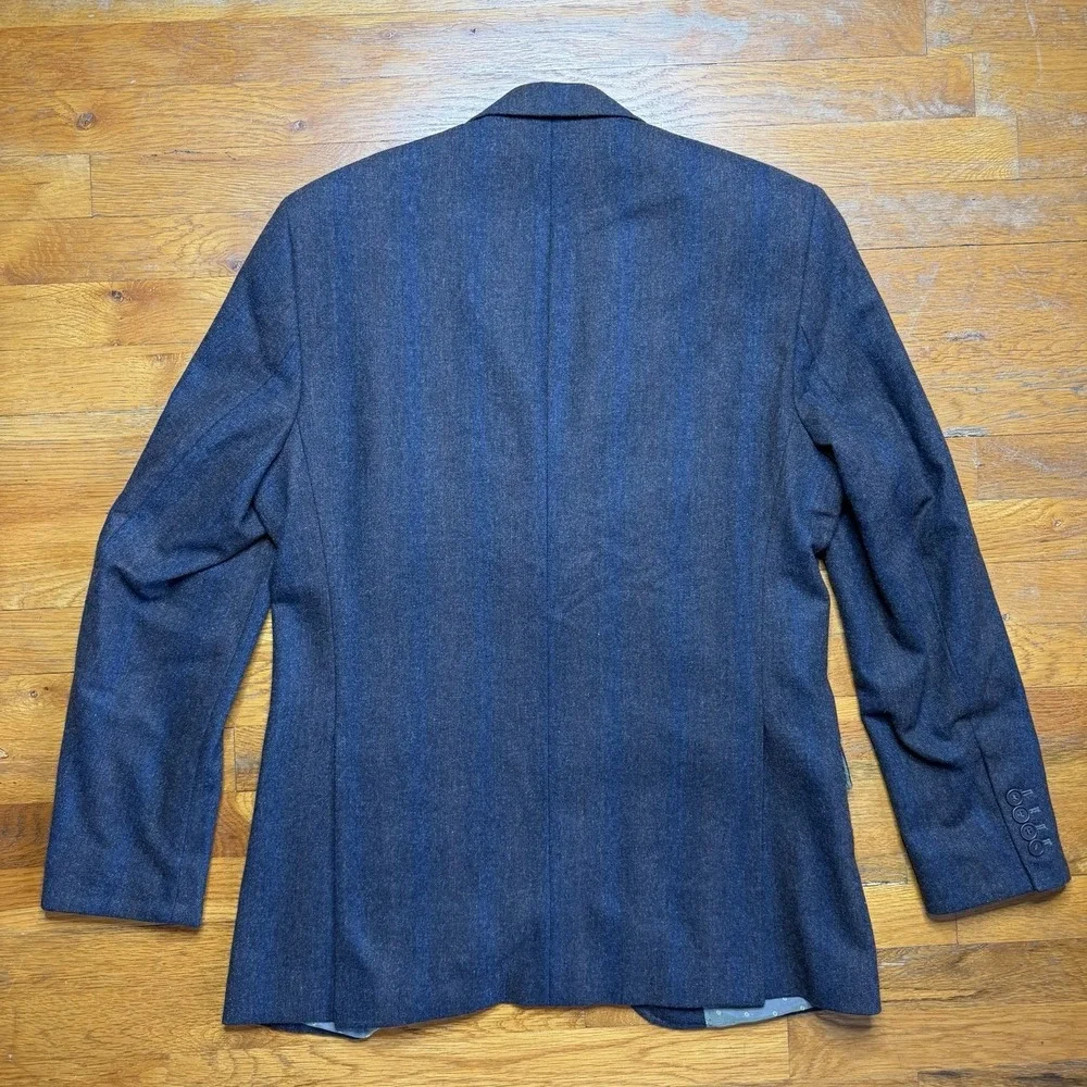 Ted Baker Endurance‎ Blazer Men 38R Wool Tweed Brown Ombré Striped Portugal